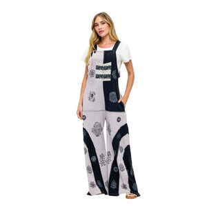 26391 Yak & Yeti Mushroom Print Colorblock Vintage Washed Overall -Various Sizes